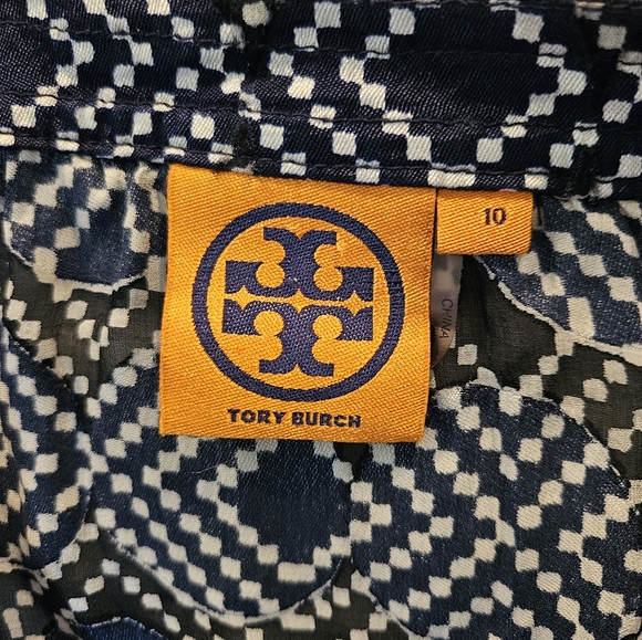 TORY BURCH GWENNA TUNIC TOP NORMANDY BLUE SIZE 10 - Picture 6 of 6